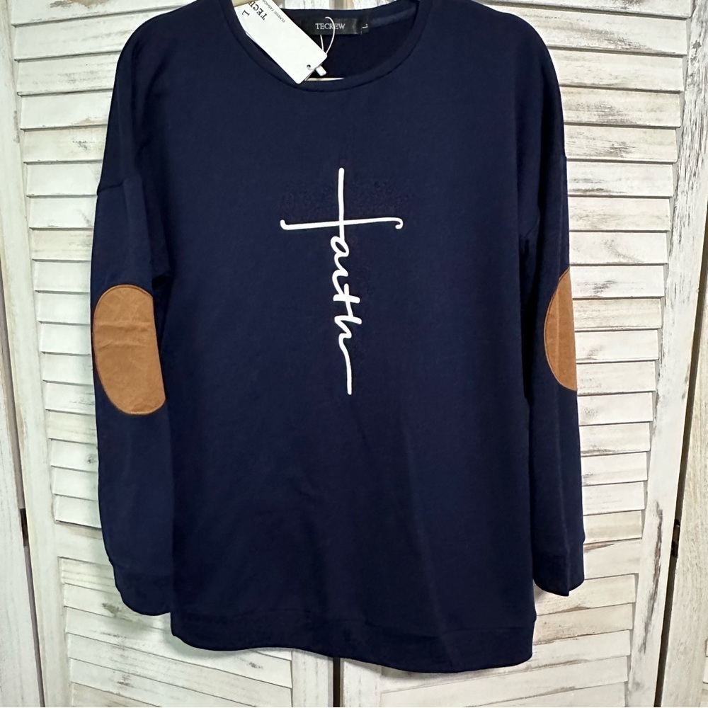 Faith Cross Sweatshirt with Pockets